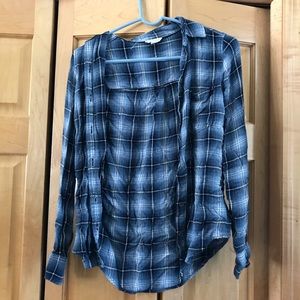 Blue Plaid Button Up Shirt